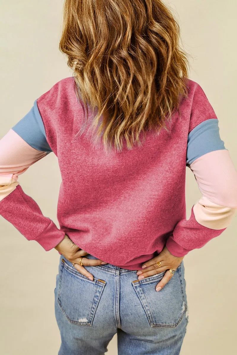 L'ADM - Sweatshirt Color Block à Col Rond