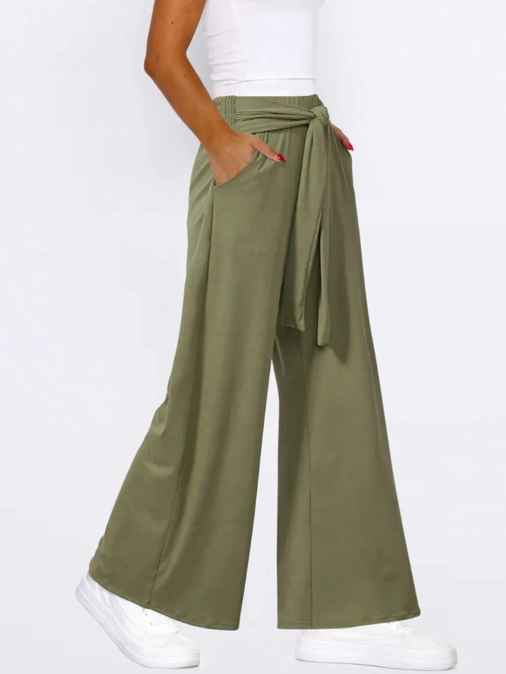 L'ADM - Pantalon Évasé avec Ceinture Nouée