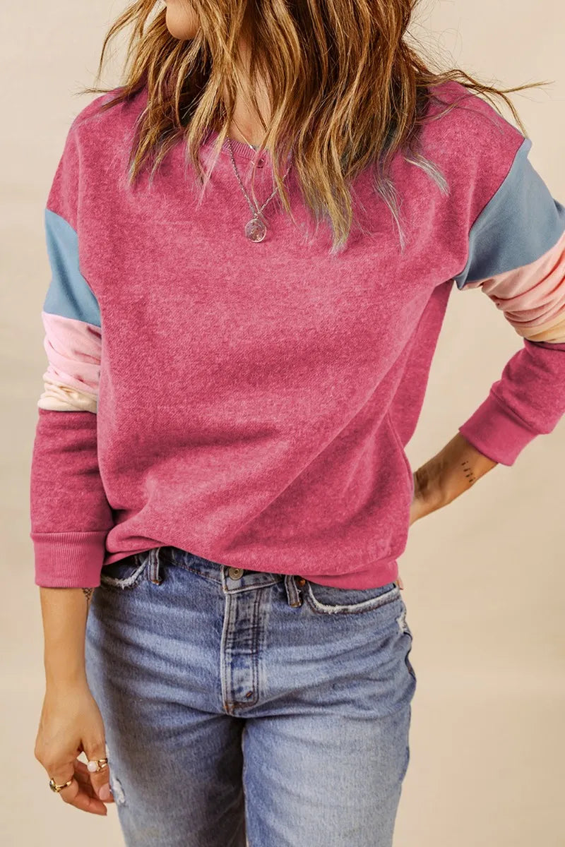 L'ADM - Sweatshirt Color Block à Col Rond