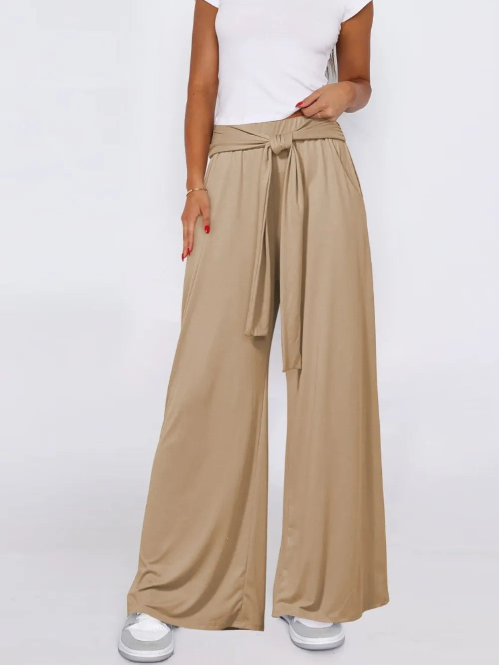 L'ADM - Pantalon Évasé avec Ceinture Nouée