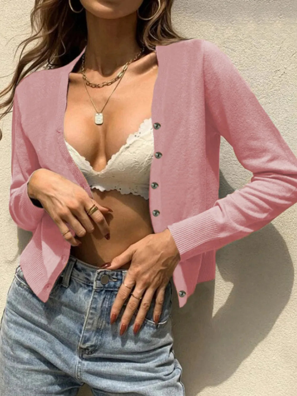 L'ADM - Gilet à Manches Longues Boutonné