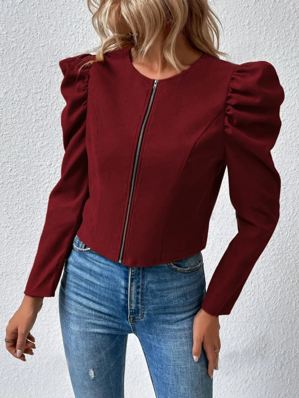 L’ADM – Veste Zippée à Manches Bouffantes