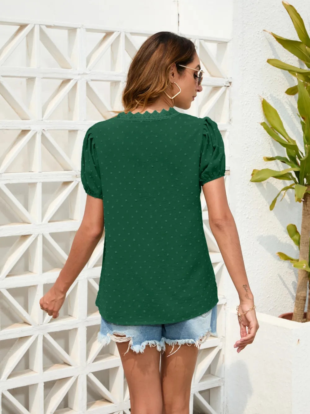 L’ADM – Blouse Délicate à Dentelle Pois