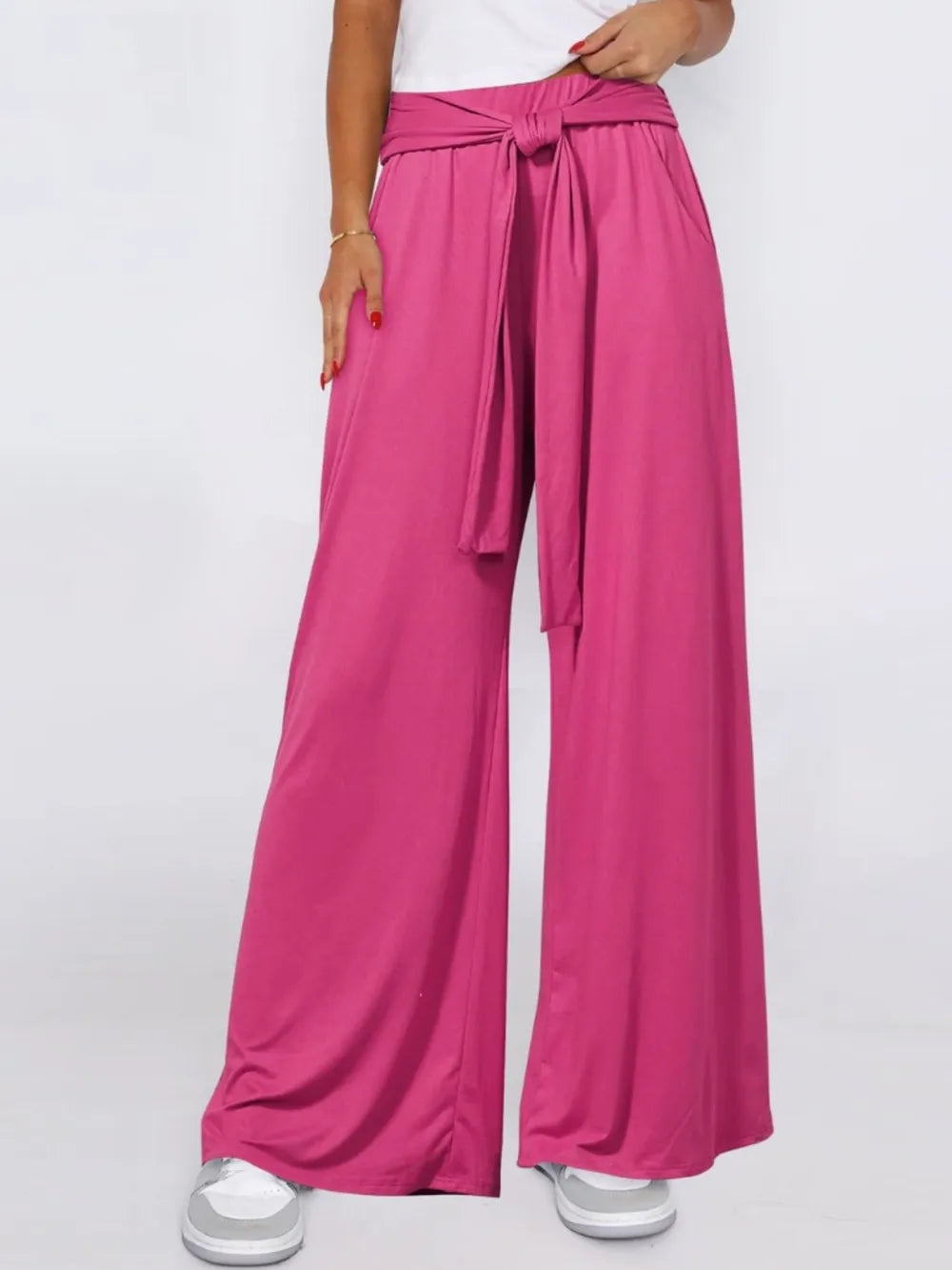 L'ADM - Pantalon Évasé avec Ceinture Nouée