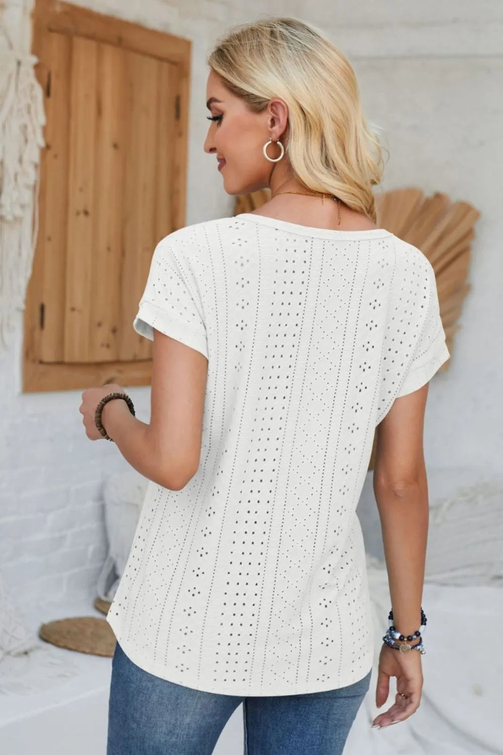 L’ADM – T-shirt Détail Œillet à Manches Repliées