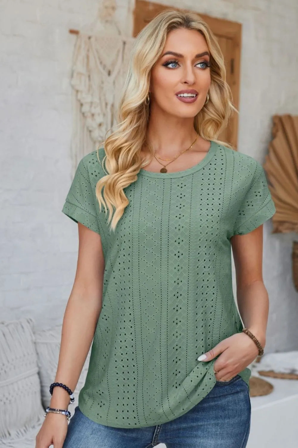 L’ADM – T-shirt Détail Œillet à Manches Repliées