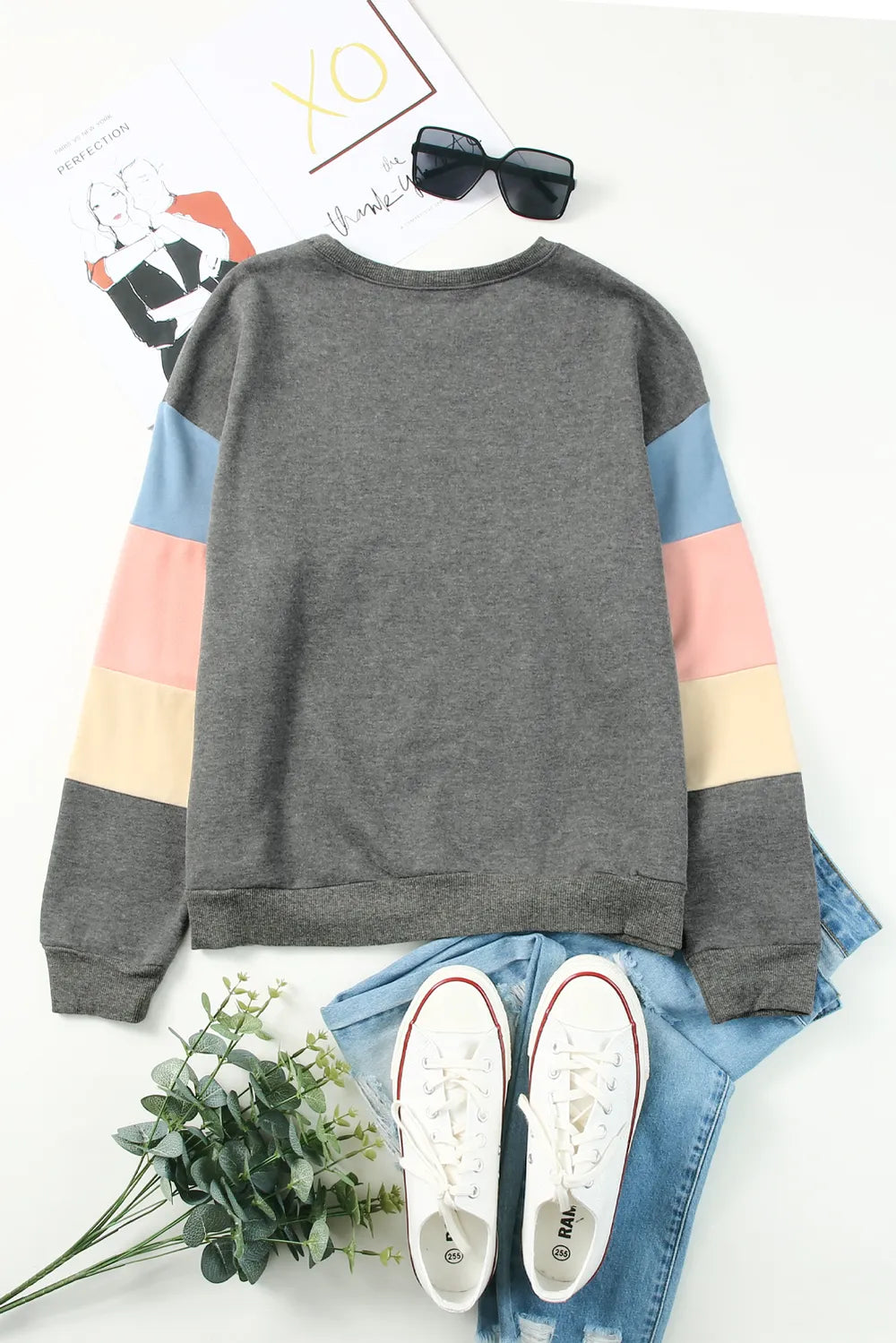 L'ADM - Sweatshirt Color Block à Col Rond
