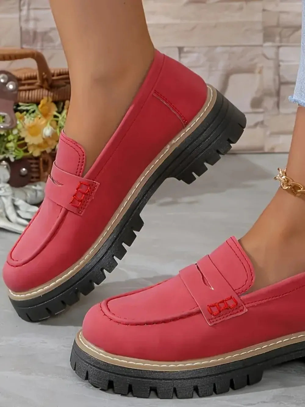L'ADM - Mocassins Femme Style Britannique