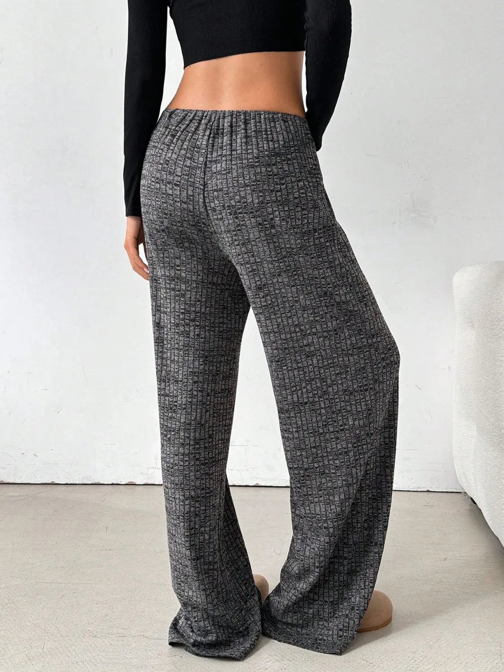 L'ADM – Pantalon Rayé à Jambes Larges et Ceinture
