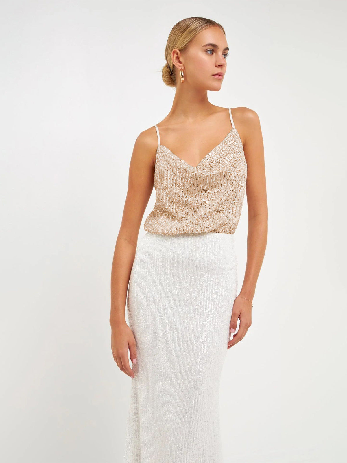 L’ADM – Top Camisole Glamour à Sequins & Perles