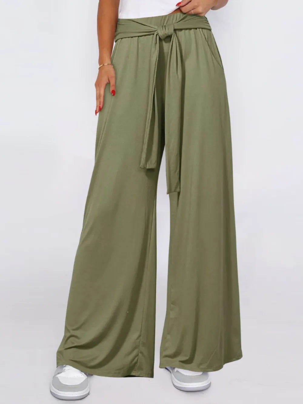 L'ADM - Pantalon Évasé avec Ceinture Nouée