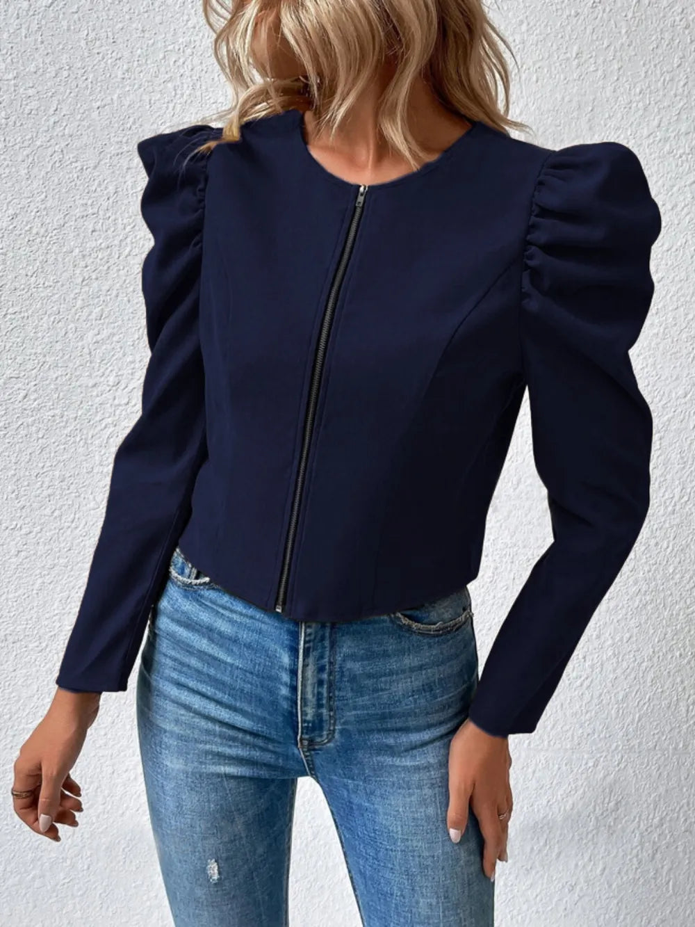 L’ADM – Veste Zippée à Manches Bouffantes