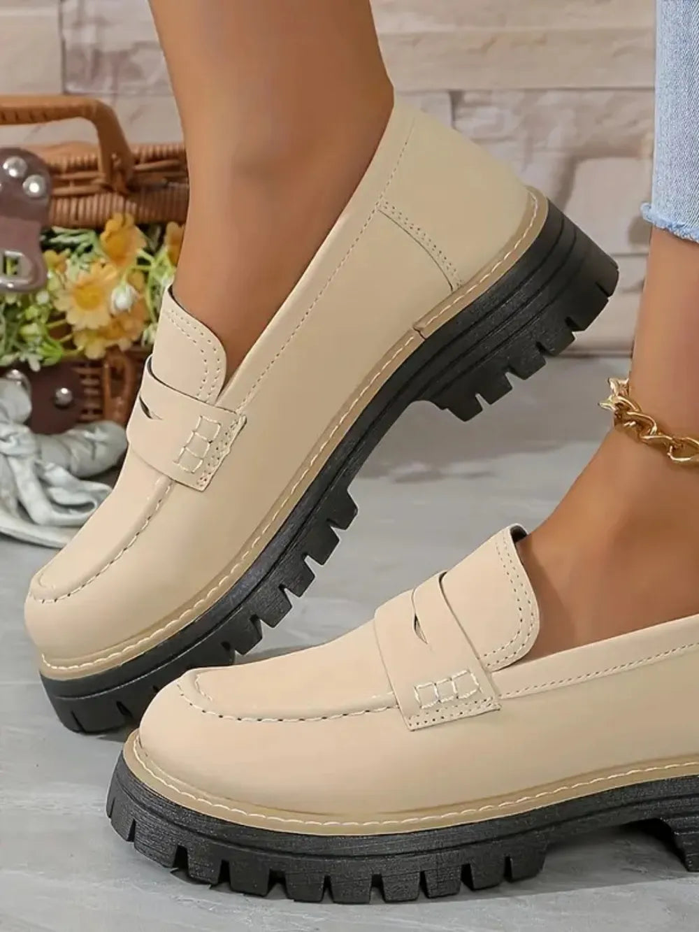 L'ADM - Mocassins Femme Style Britannique