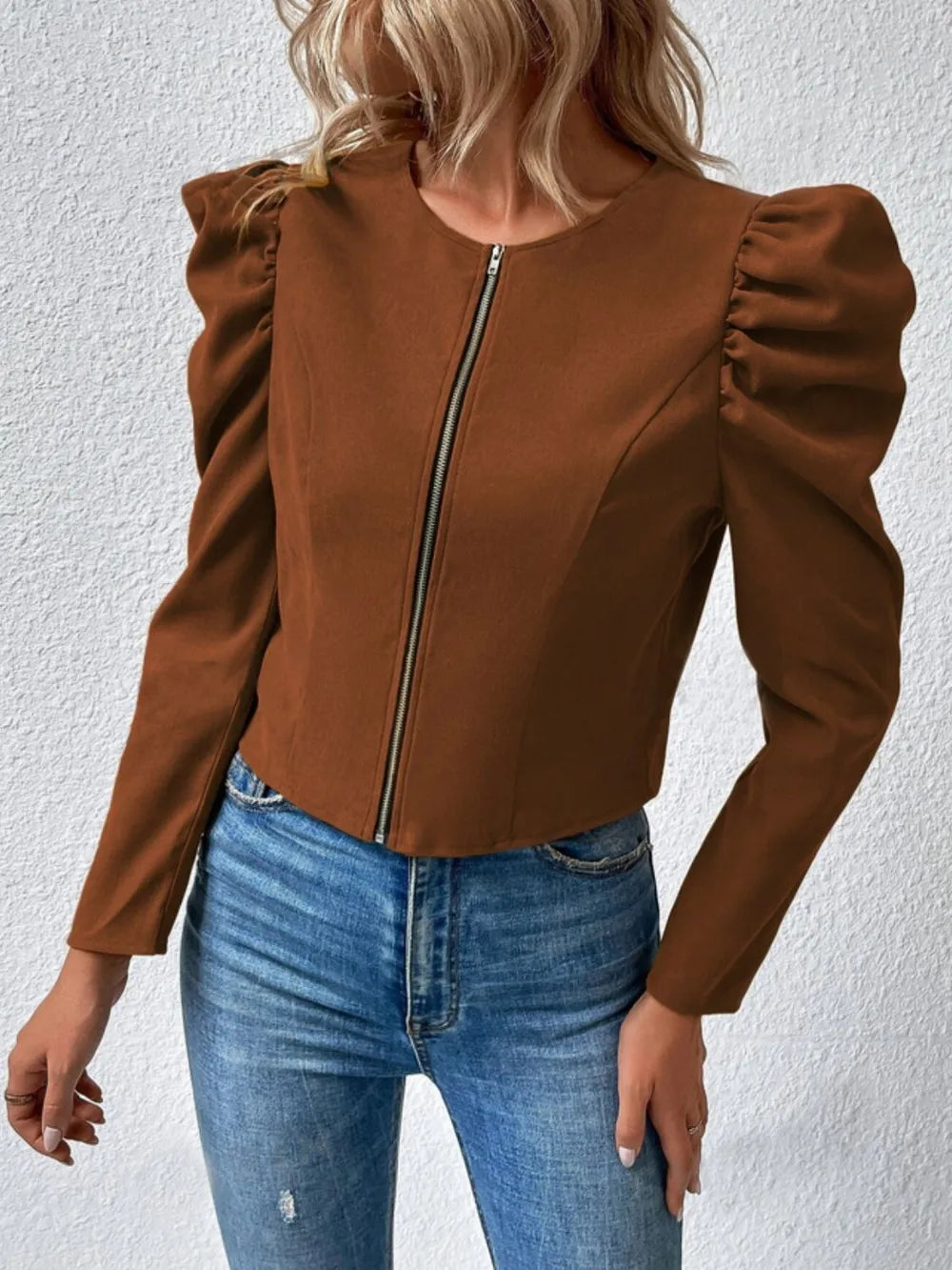 L’ADM – Veste Zippée à Manches Bouffantes