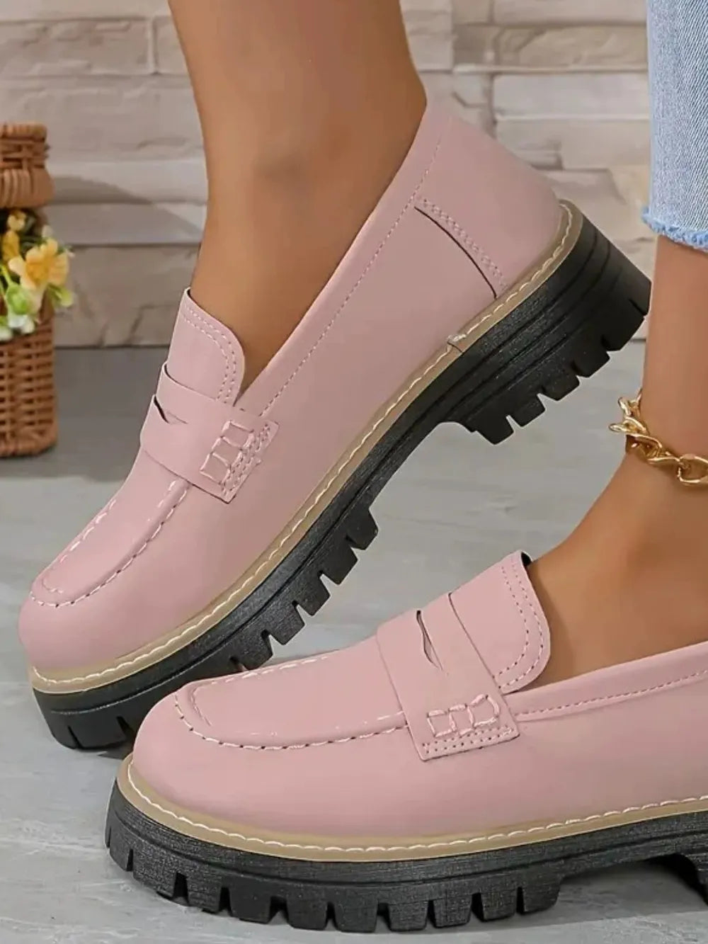 L'ADM - Mocassins Femme Style Britannique