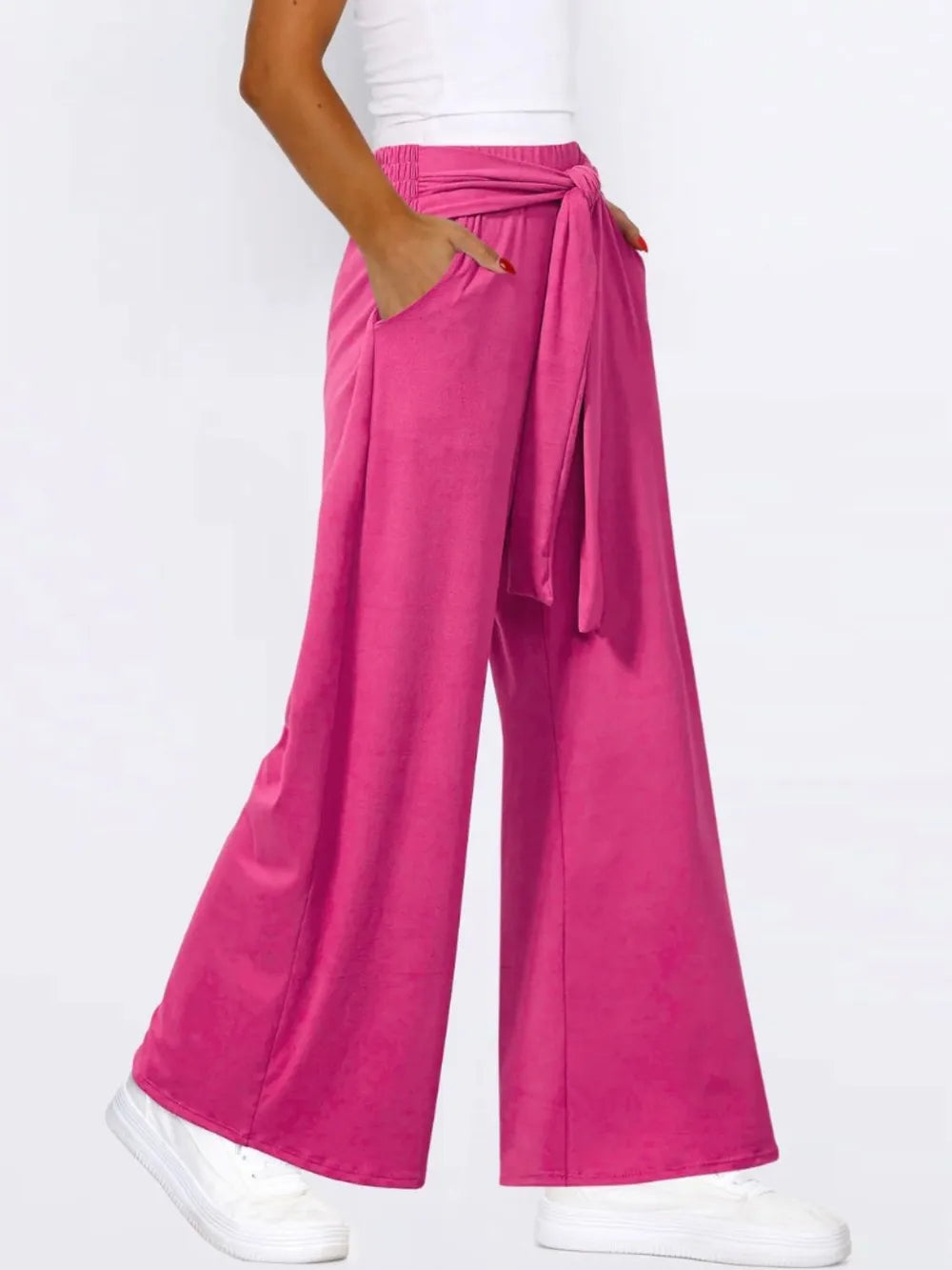 L'ADM - Pantalon Évasé avec Ceinture Nouée