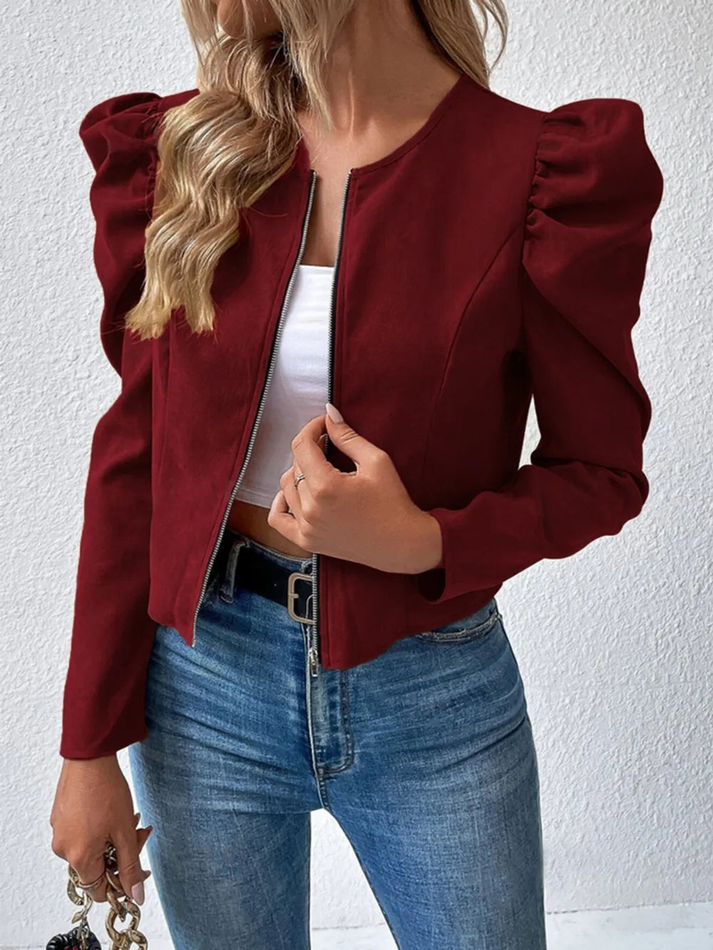 L’ADM – Veste Zippée à Manches Bouffantes