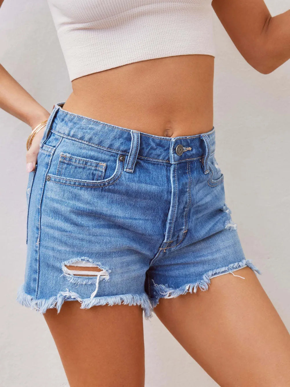 L'ADM - Short Estival Taille Haute Déchiré