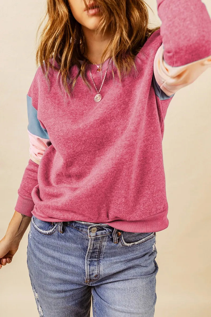 L'ADM - Sweatshirt Color Block à Col Rond