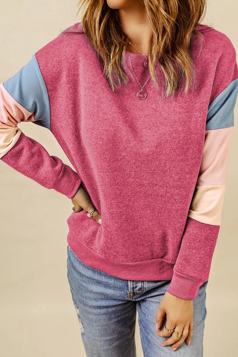 L'ADM - Sweatshirt Color Block à Col Rond