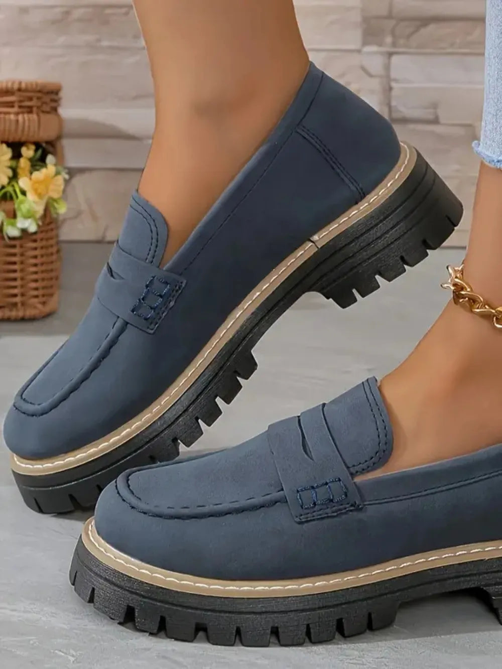 L'ADM - Mocassins Femme Style Britannique