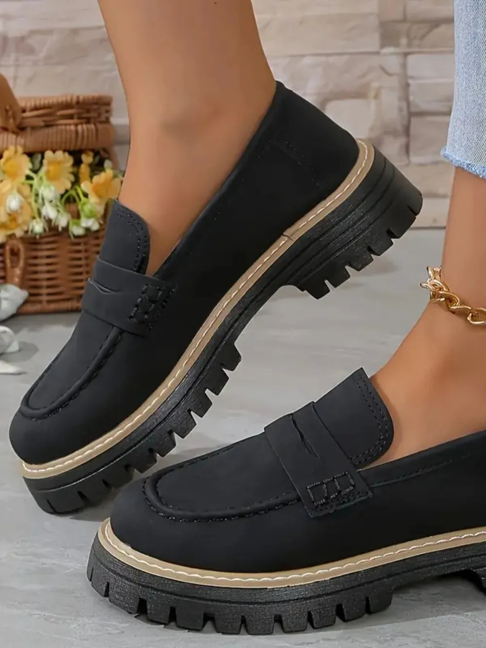 L'ADM - Mocassins Femme Style Britannique