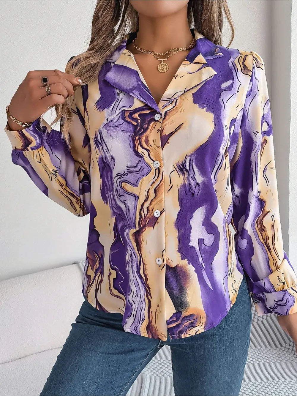 L’ADM - Blouse Imprimée Col Boutonné