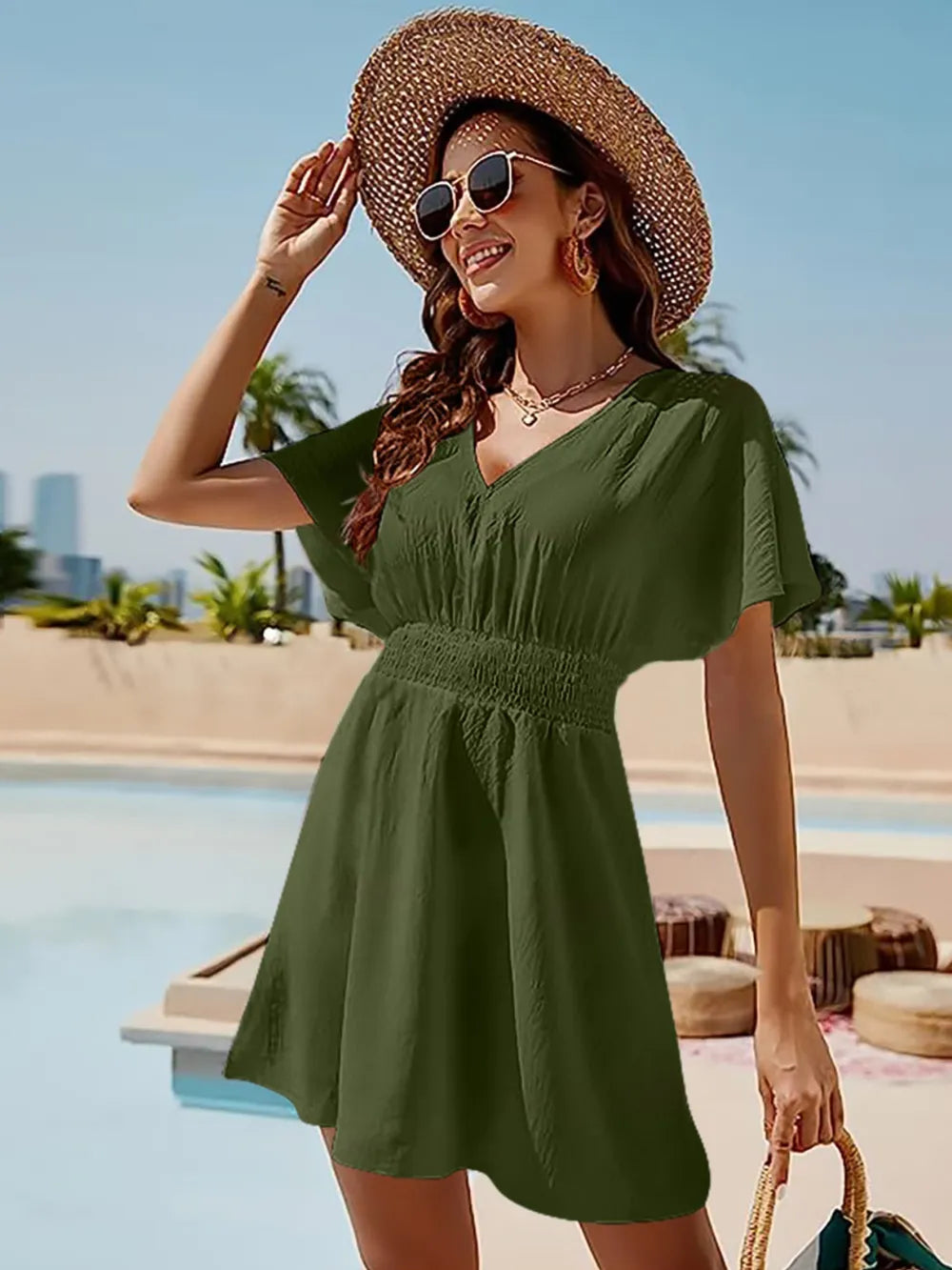 L'ADM - Robe Courte Bohème à Smocks