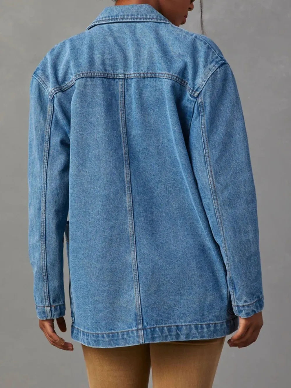 L’ADM - Veste Longue en Jean à Col Revers