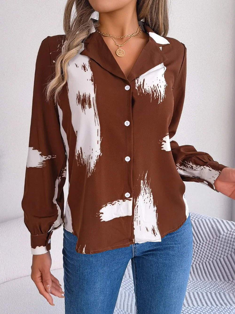 L’ADM - Blouse Imprimée Col Boutonné