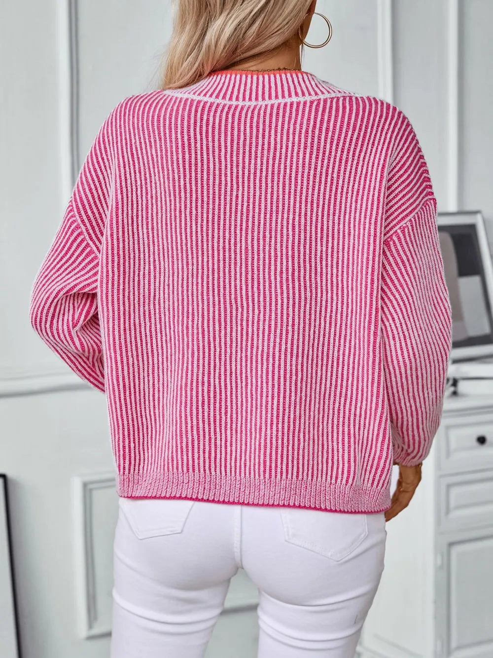 L'ADM - Pull Décontracté Tricoté à Coupe Ample