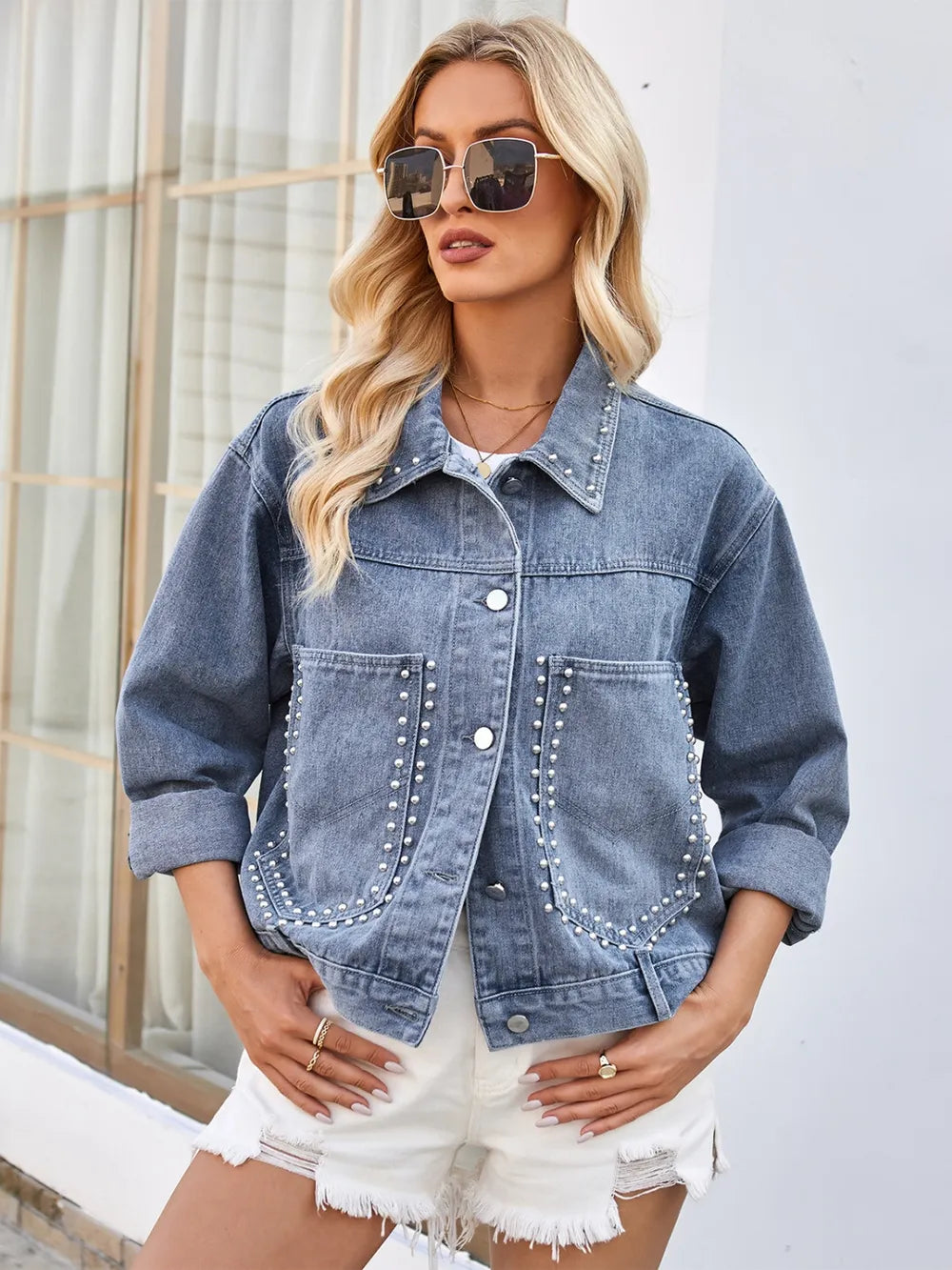 L'ADM -  Veste en Jean à Clous