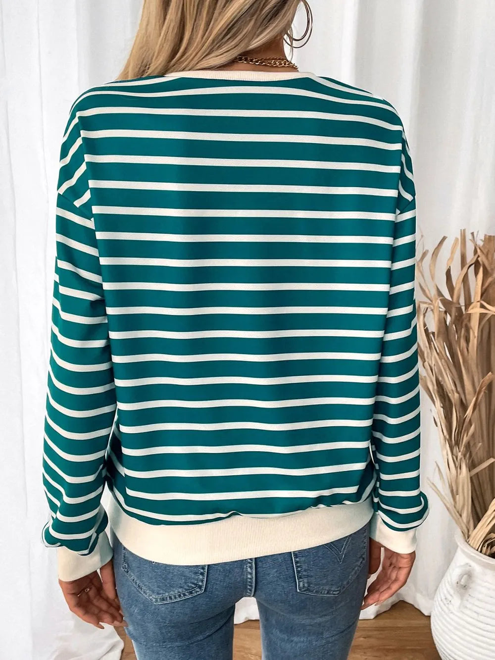 L'ADM - Sweat-shirt à Rayures Contraste