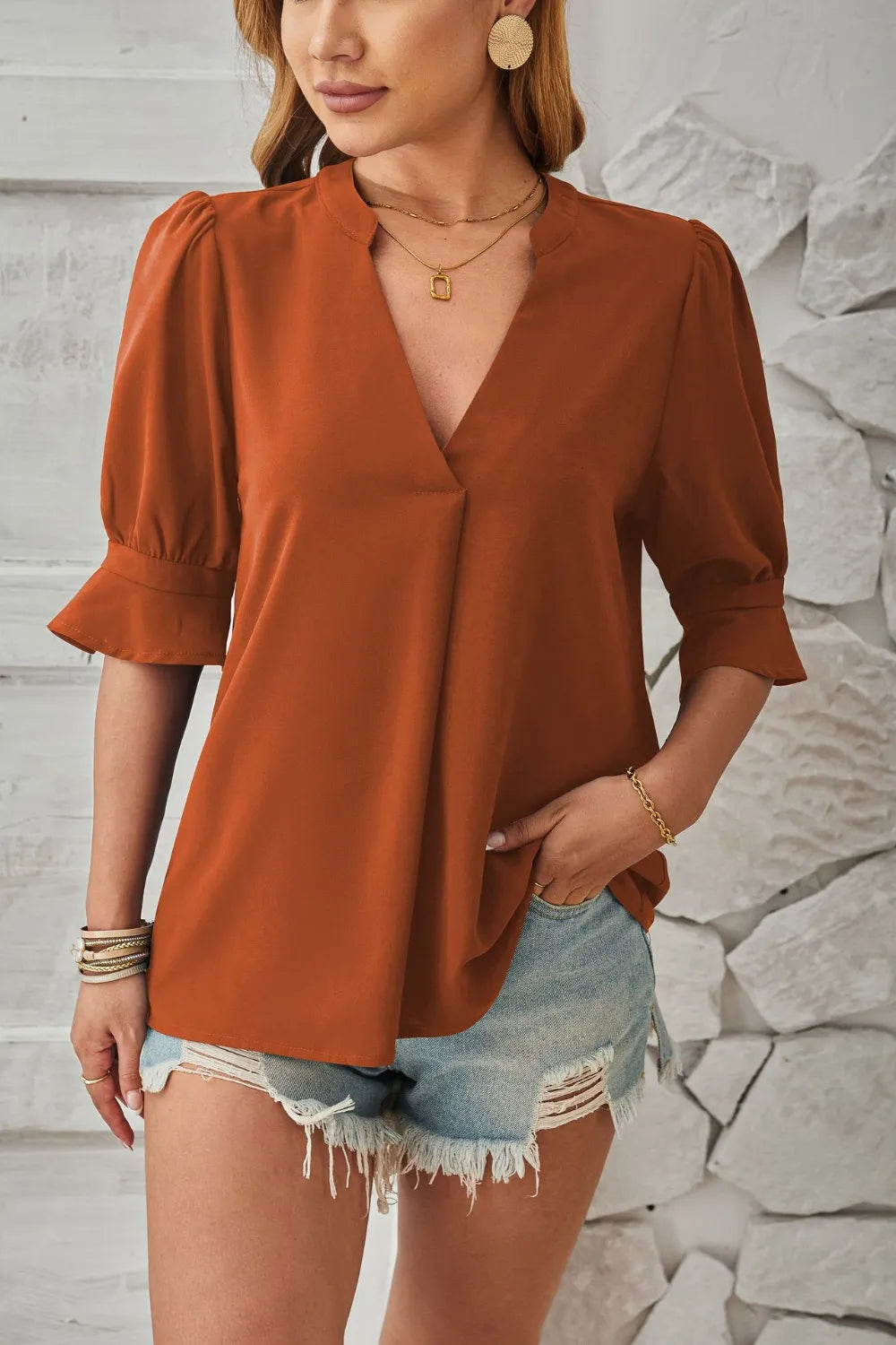 L'ADM - Blouse Fluide à Col V