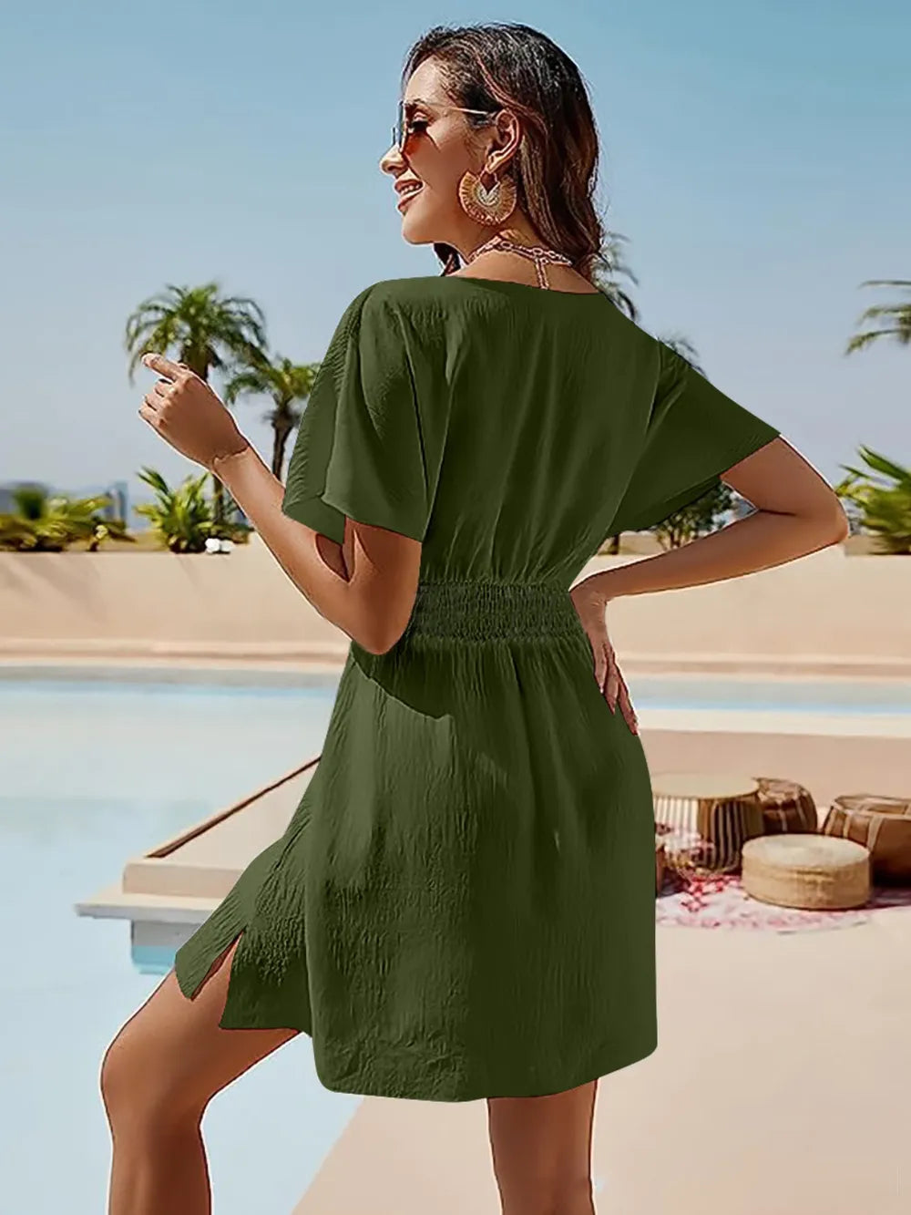 L'ADM - Robe Courte Bohème à Smocks