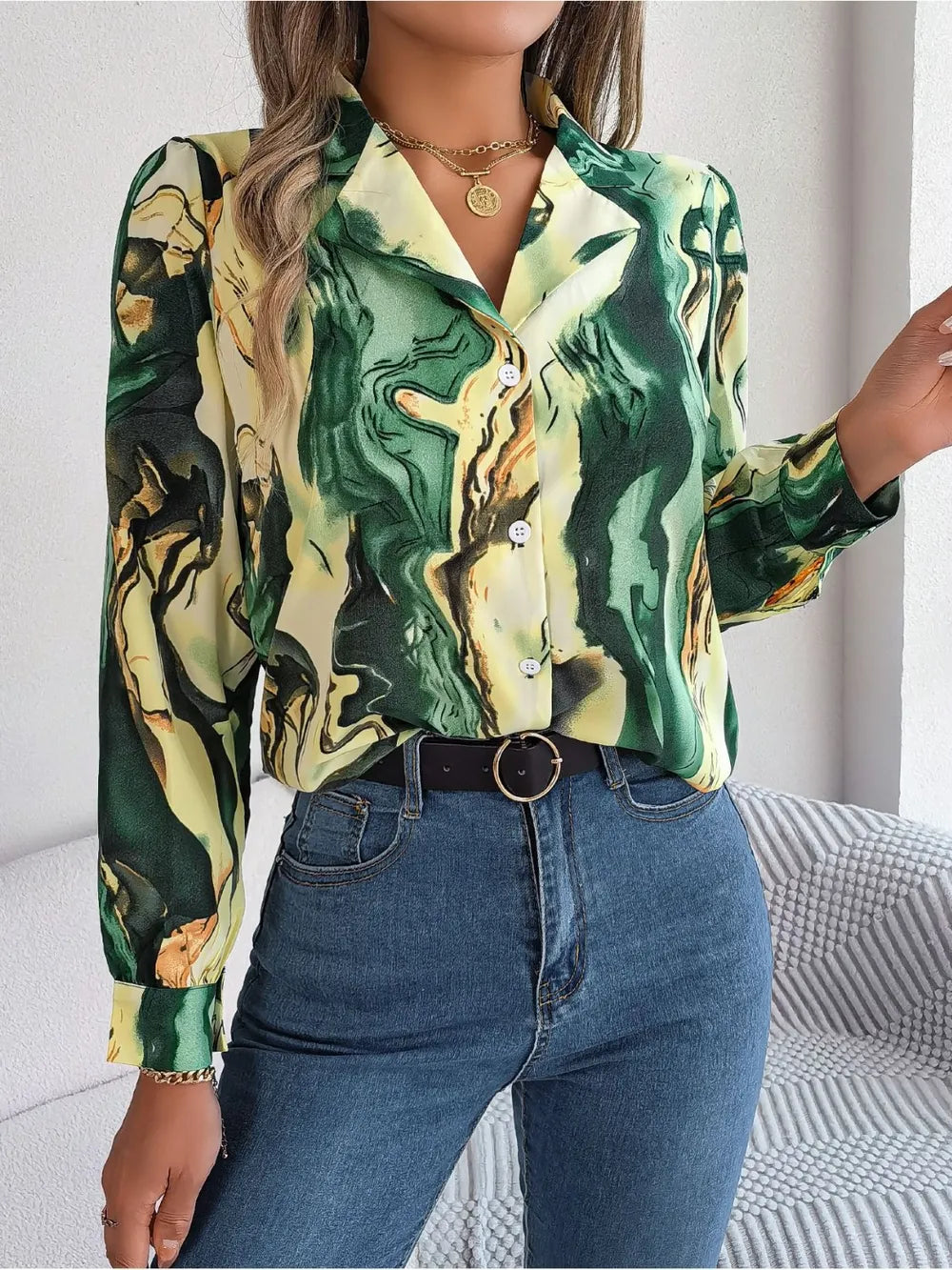 L’ADM - Blouse Imprimée Col Boutonné