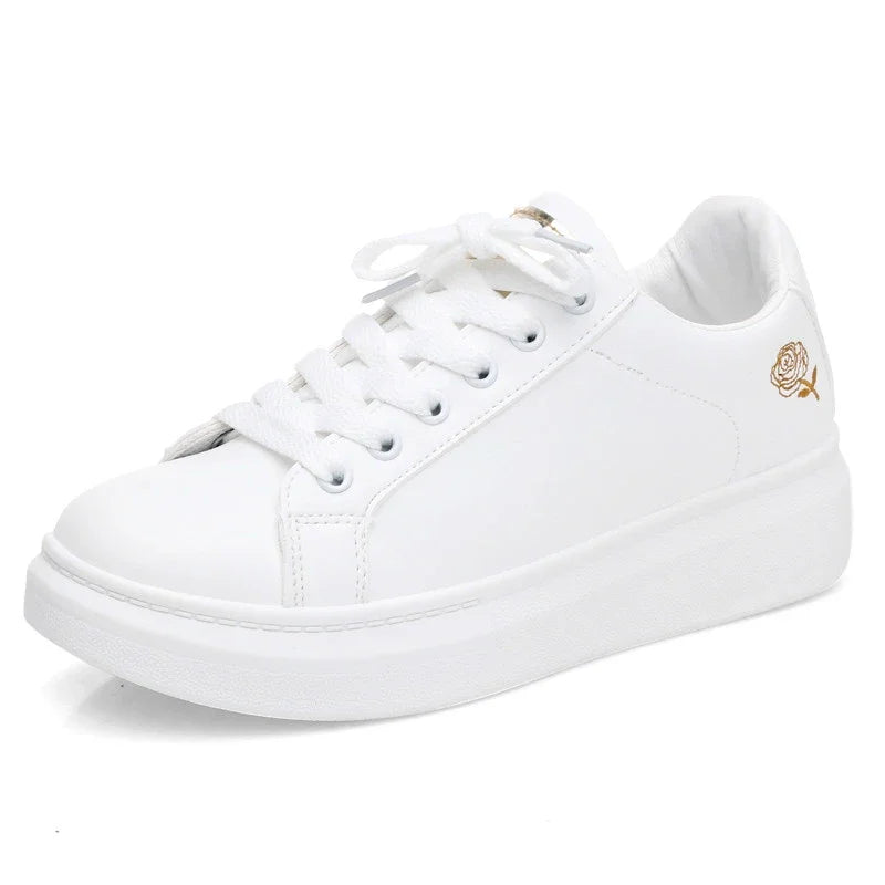 L'ADM - Baskets Blanches à Rose Dorée
