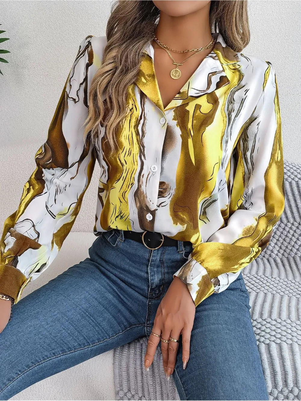 L’ADM - Blouse Imprimée Col Boutonné
