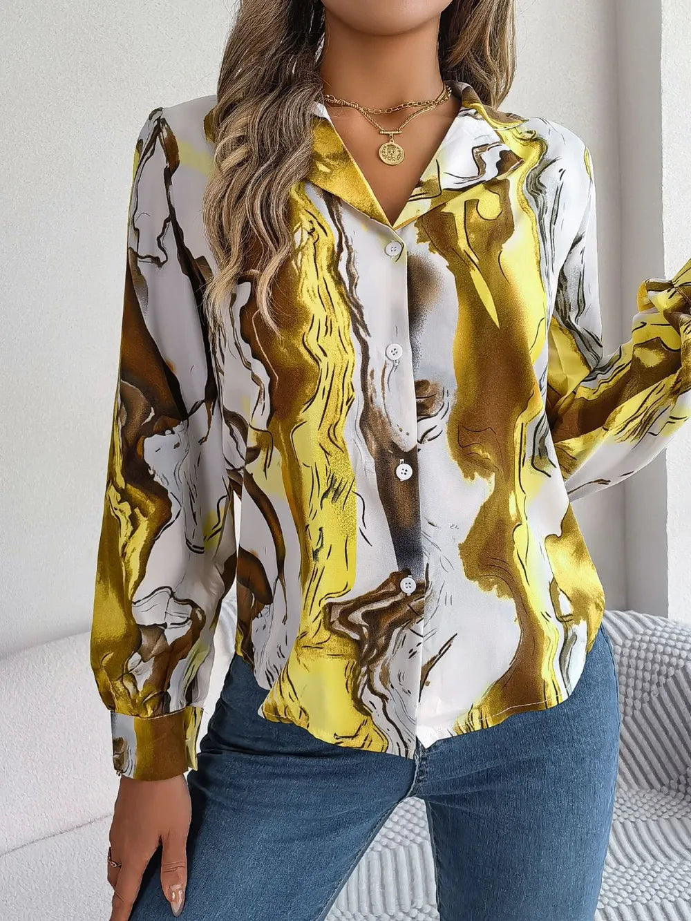 L’ADM - Blouse Imprimée Col Boutonné