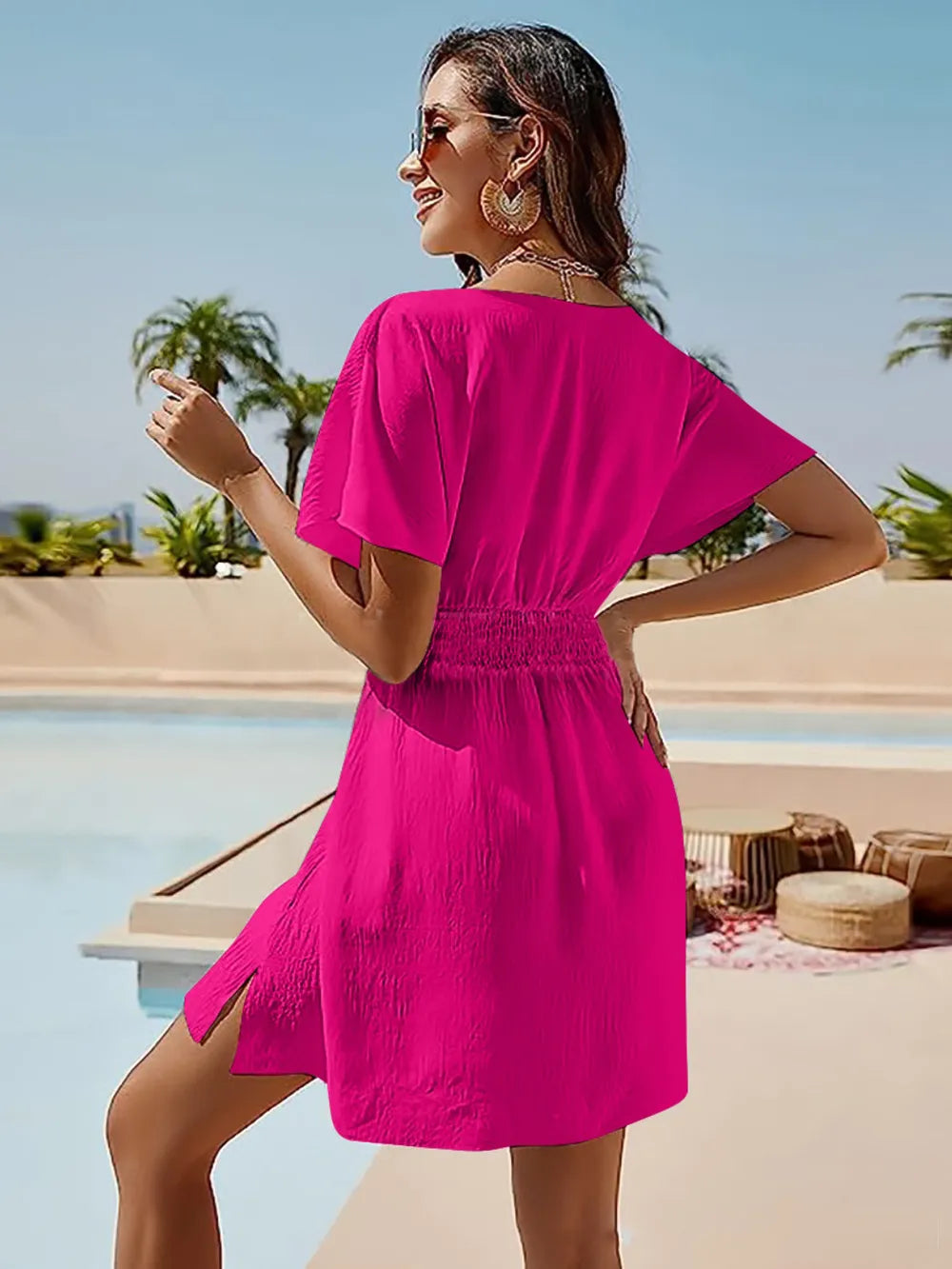 L'ADM - Robe Courte Bohème à Smocks