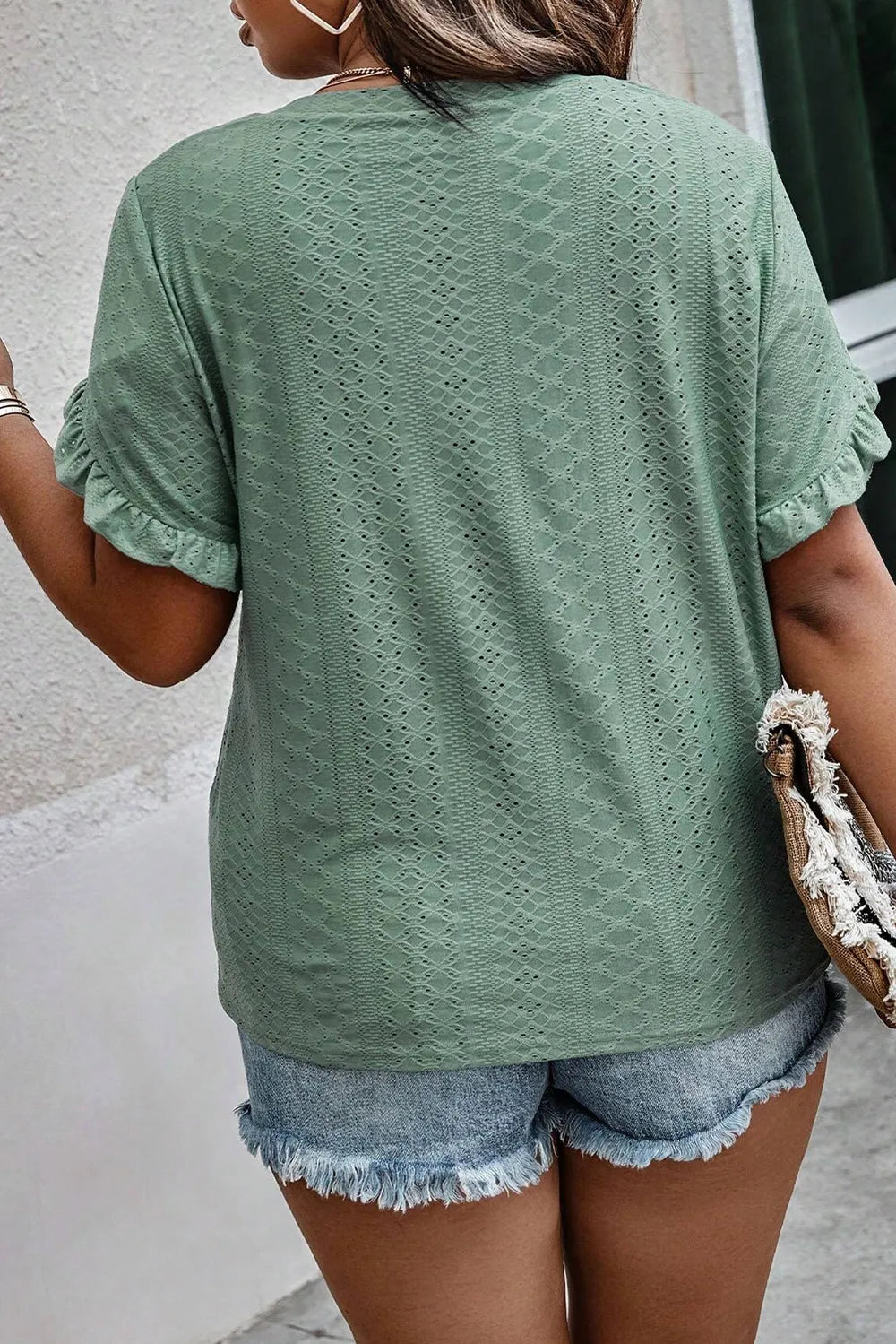 L'ADM - Blouse grande taille à manches pétales