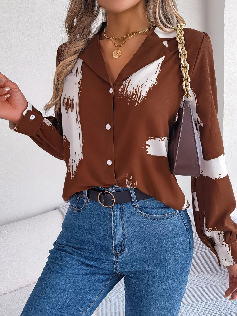 L’ADM - Blouse Imprimée Col Boutonné