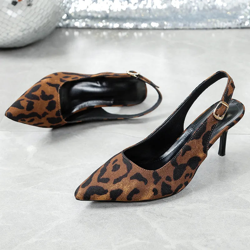 L'ADM - Escarpins Slingback  Léopard