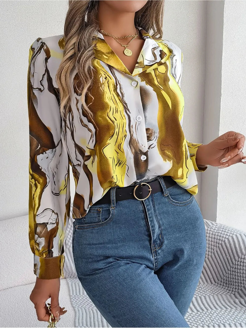 L’ADM - Blouse Imprimée Col Boutonné