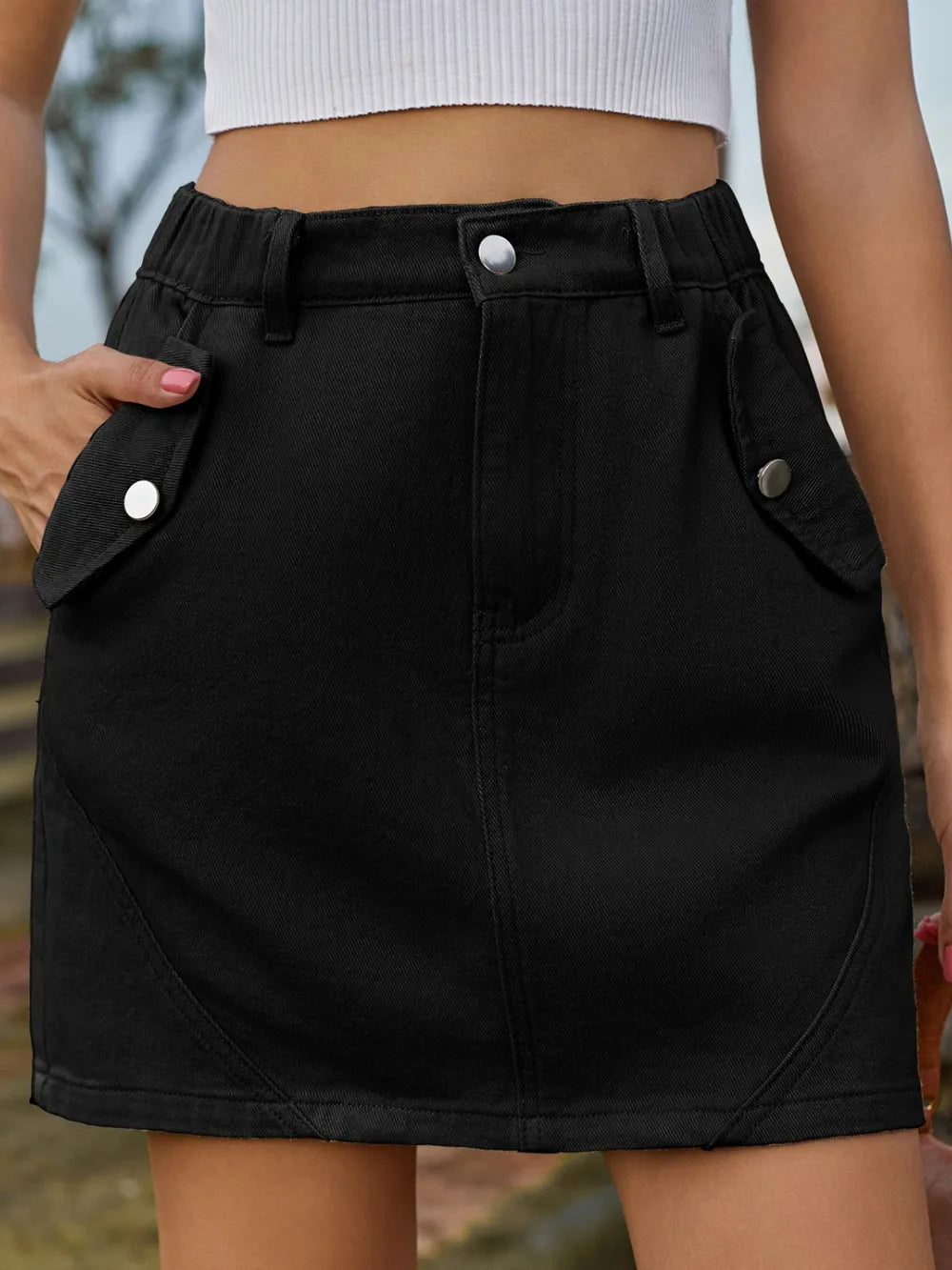 L’ADM - Jupe Denim Mini Boutonnée