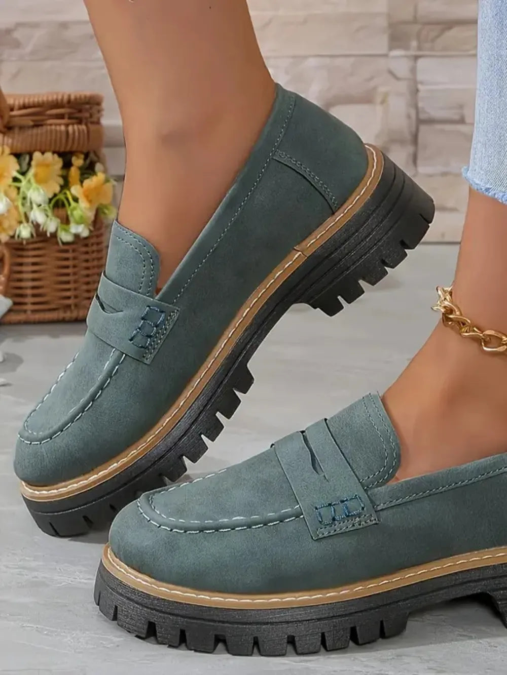 L'ADM - Mocassins Femme Style Britannique