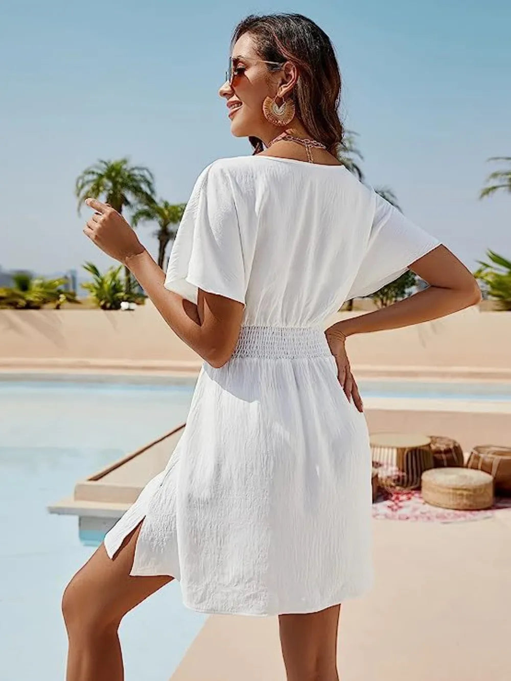L'ADM - Robe Courte Bohème à Smocks