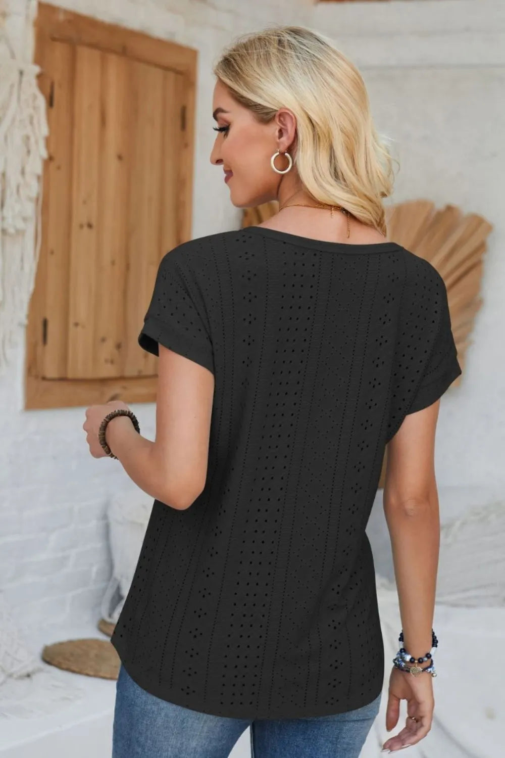 L’ADM – T-shirt Détail Œillet à Manches Repliées