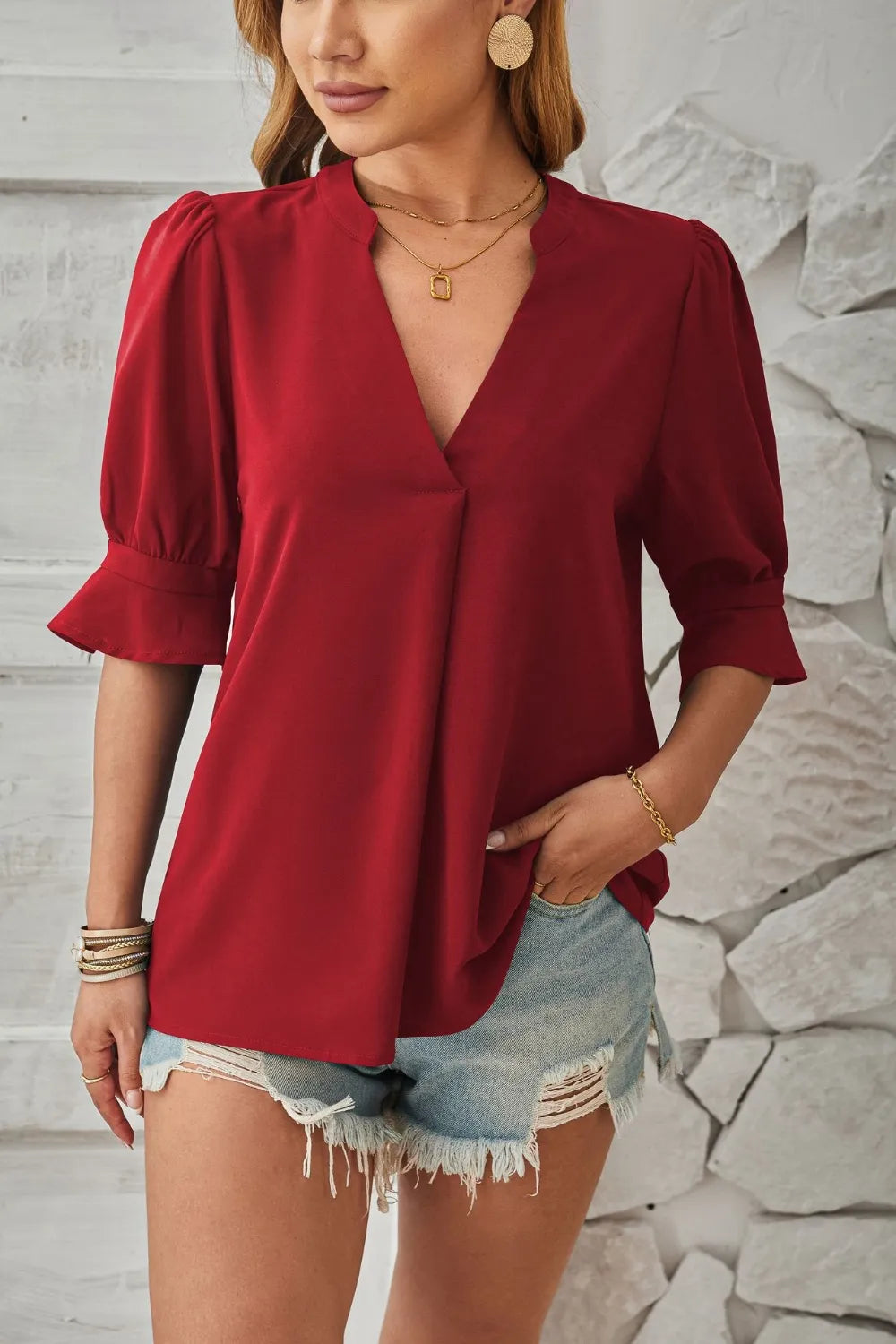 L'ADM - Blouse Fluide à Col V