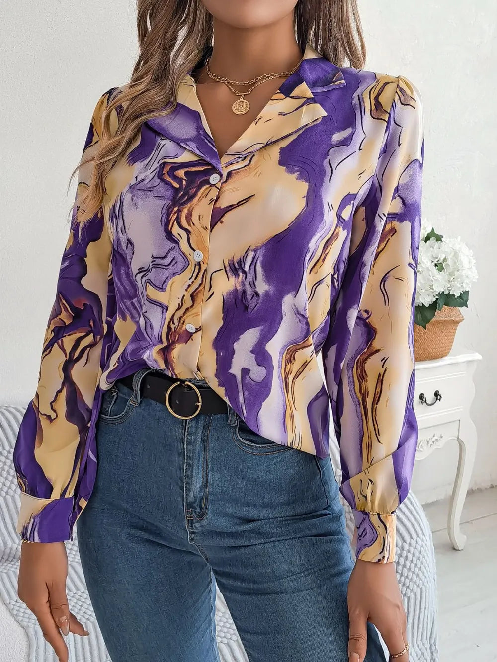 L’ADM - Blouse Imprimée Col Boutonné